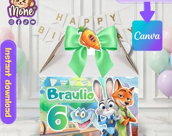 Zootopia Gunst Box, Polizei Party Dekor, Instant Download (digitale Datei)