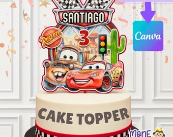 Car lightning mcqueen Birthday cake topper Labels, Printable decor cake (Digital Download)