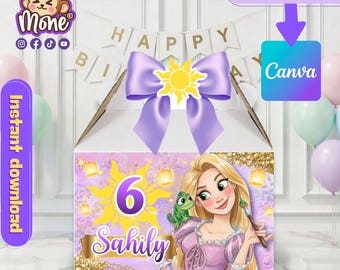 Tangled Party Favor Box, Rapunzel Party (Digital Download)