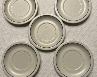 Set Of Five (5) Pfaltzgraff Yorktowne Stoneware Saucers
