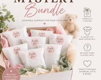 Mystery Baby Bundle | Surprise Baby Essentials Such As Clothing, Blankets, Teethers, and More!