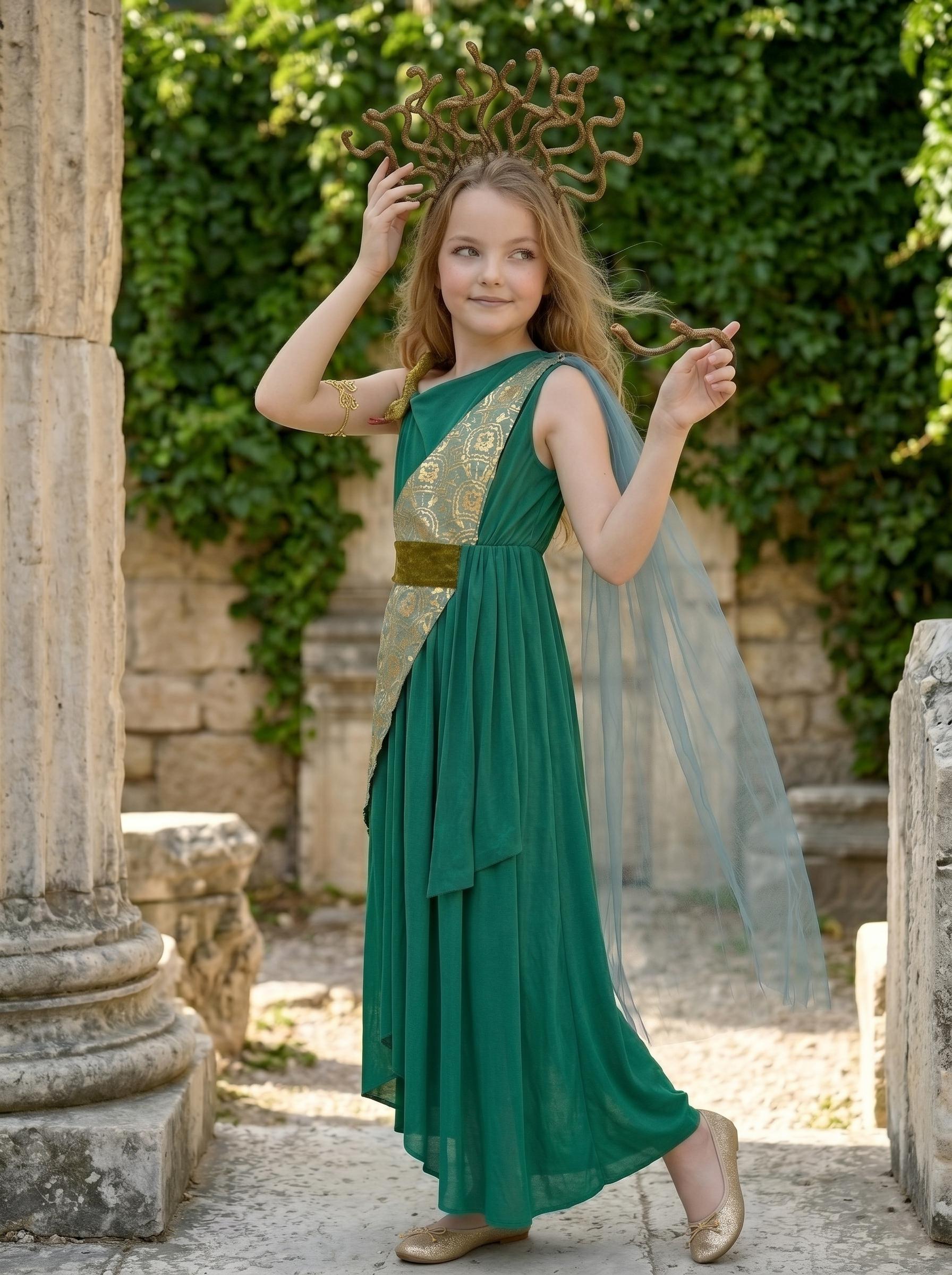 green dress for medusa costume Medusa Costume