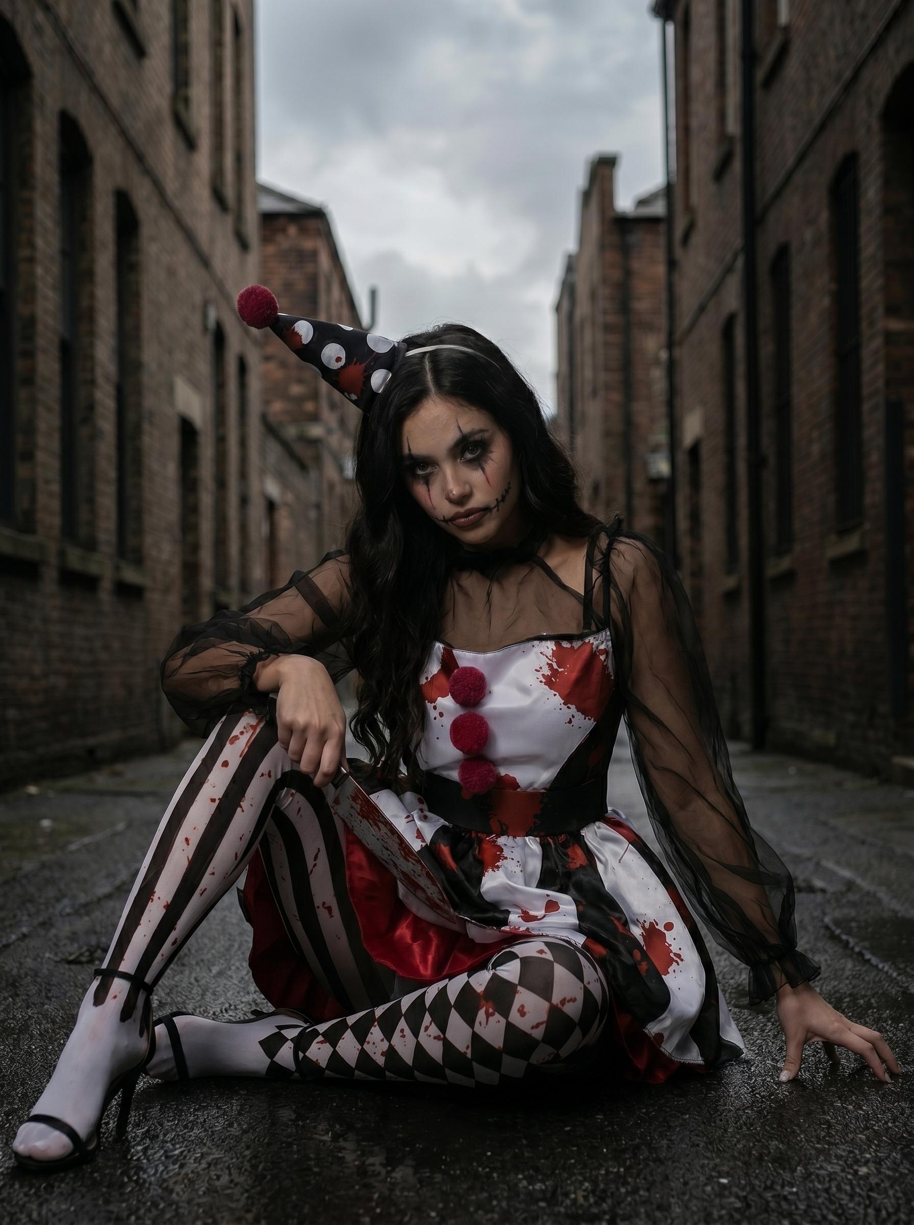 black dress clown Dark Costume black clown makeup