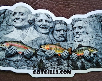 Mount Rushmore Fishing Trip Sticker