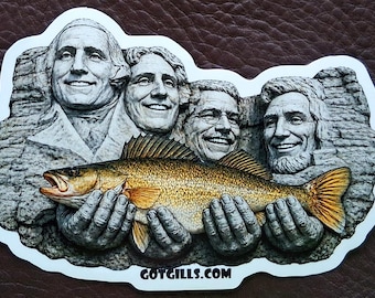 Mount Rushmore Fishing Sticker