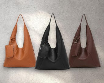 Slouchy Hobo Bag Work Bag Leather Hobo Bag Shoulder Bag Leather Tote Bag Gift For Mom Gift For Her