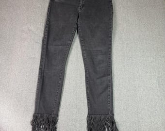 BLANKNYC Women’s Fringed Hem Black Jeans Size 27