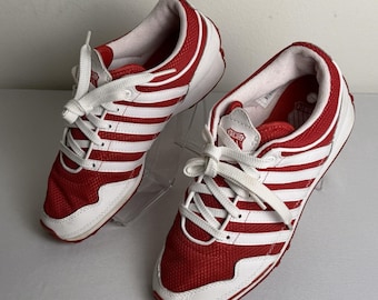 K Swiss Women’s Red and White Striped Low Top Sneakers Size 5.5