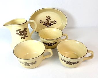 Jarra para crema Pfaltzgraff Village Pattern vintage - 3 tazas - Fuente ovalada para hornear