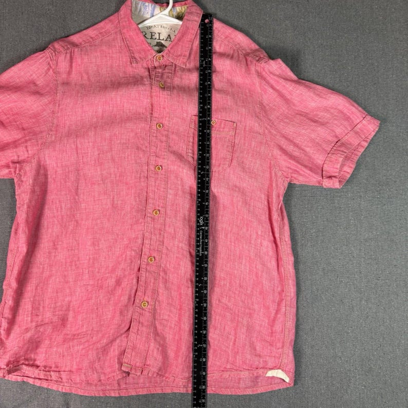 Tommy Bahama Men's Linen Short Sleeve Shirt Pink Size XL zdjęcie 6