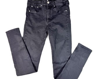 Rag & Bone High Rise Skinny Jeans In Black Denim Size 30 Women's