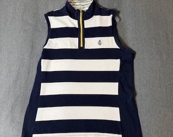 Lauren Ralph Lauren Women's Active Sleeveless 1/4 Zip Striped Golf Top Size XL