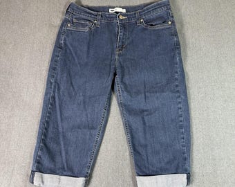 Levi Straus Women's Cuffed Denim Capri Blue Jeans Size 12