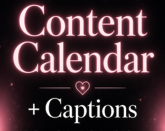Innehållskalender + bildtexter för Onlyfans & Fansly | 30-dagarsplanerare (digital nedladdning)