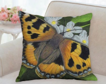 Butterfly Art Pillow, Butterfly Throw Pillow, Decorative Pillow