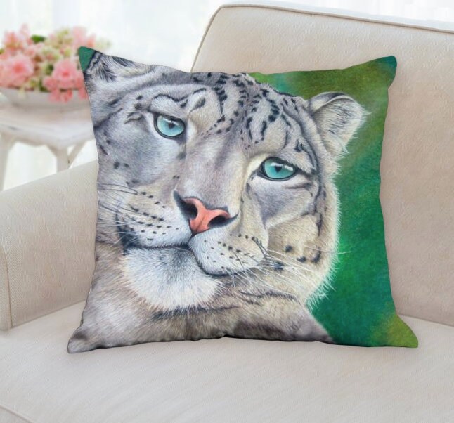 Grey leopard throw pillow sale