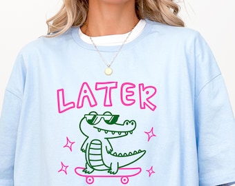 Camiseta del último día de clases, camiseta de verano para profesores, camiseta de cocodrilo "Hasta luego", regalo de fin de año para profesores, camiseta del equipo de profesores, camiseta unisex