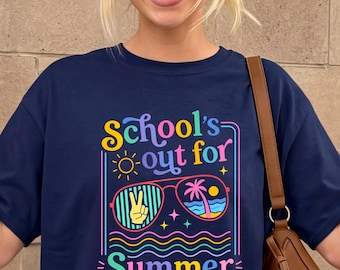 Camiseta para el último día de clases para profesores: camiseta divertida de fin de año, regalo para profesores durante las vacaciones de verano, estampado unisex, camiseta a juego para el equipo de profesores.