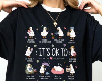 Camiseta "Está bien ser diferente" con diseño de ganso, camiseta de aceptación del autismo, camiseta de neurodiversidad, camiseta para profesores de educación especial, regalo para un aula inclusiva.