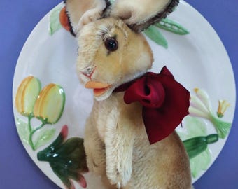 Steiff Bunny Baby Rabbit Sassy 8 Inches Original Bows Vintage 1965