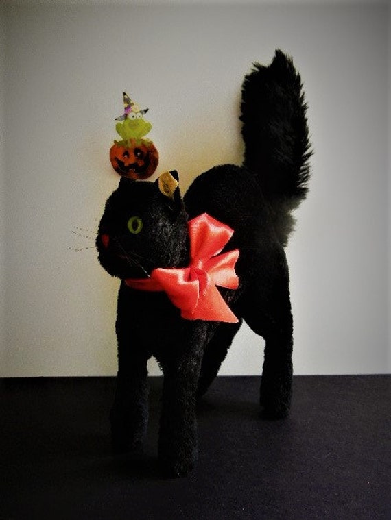 Largest Vintage Steiff Black Halloween Tom Cat Ids 12