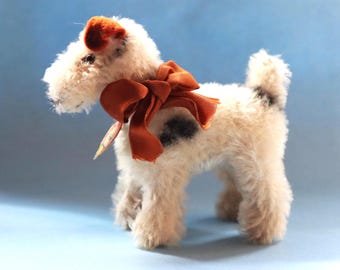 Vintage Steiff 'foxy' Spotted White Fox Terrier Dog 1950s - Etsy