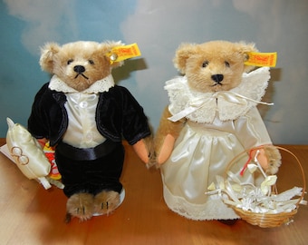 シュタイフ ウェディングベア シュタイフ ウェディングベア＆フラワーガールベアドール 8インチ T