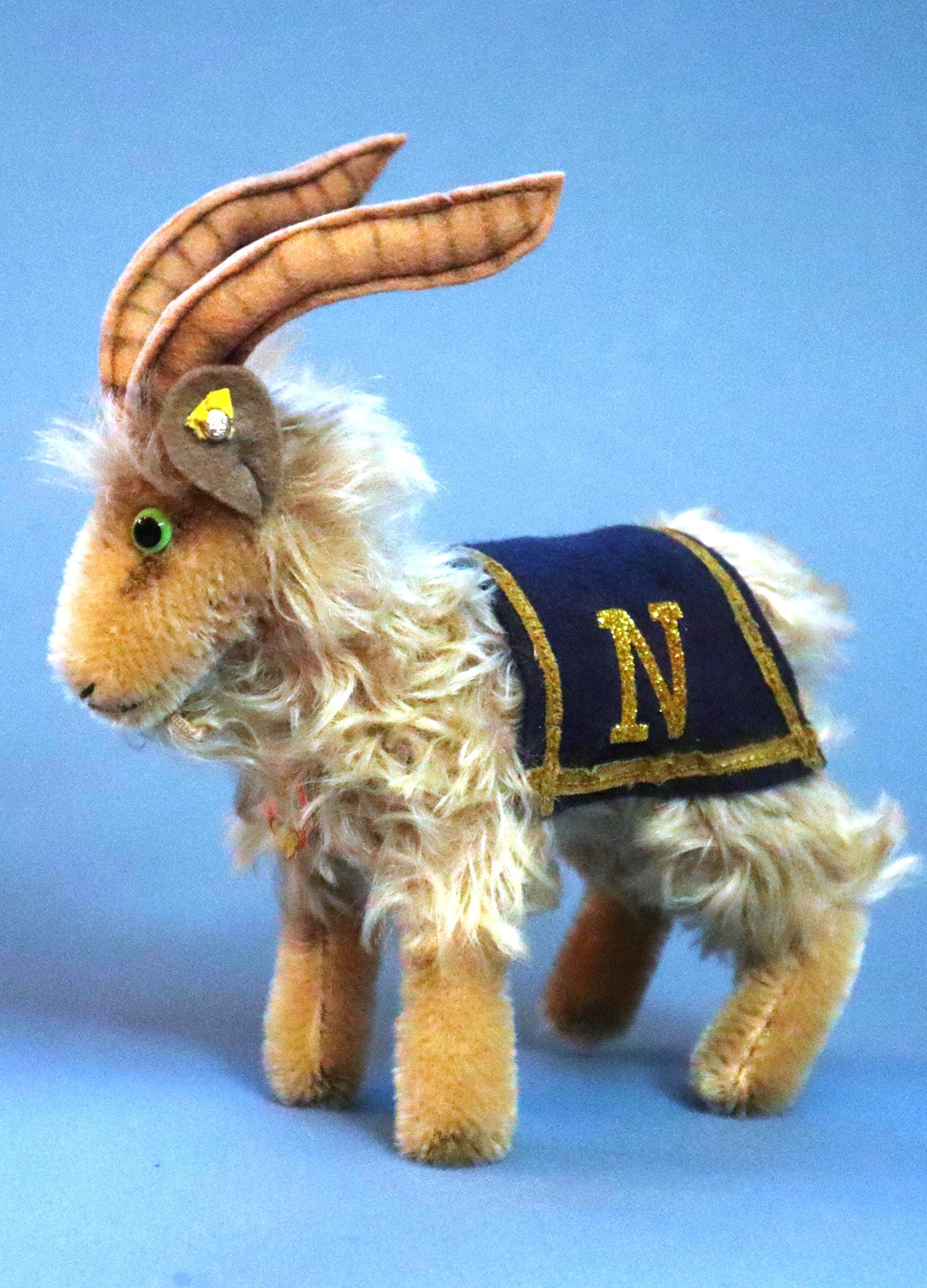 Rare 1957 Steiff US Naval Academy Goat Mascot, Mohair Plush With