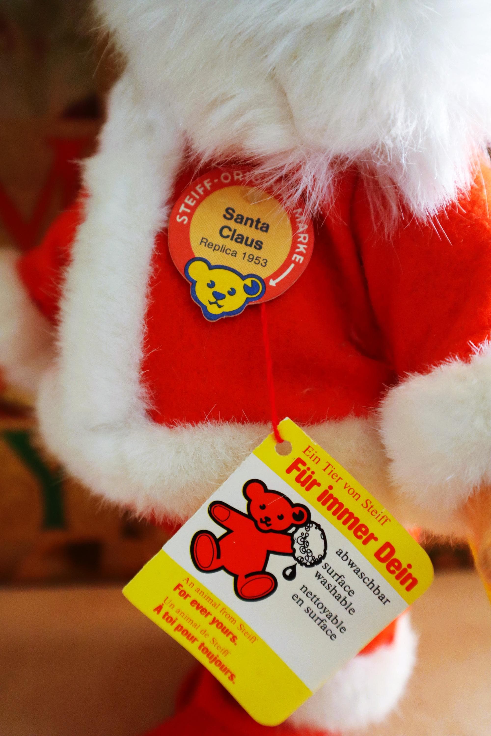 Large Steiff Santa Claus Christmas Character Doll, Replica