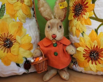Sale Priced - Rare Steiff Rabbit Niki w/ IDs, German Toy Antique Doll Art and Collectibles 1960s , 5x jointed. VGC