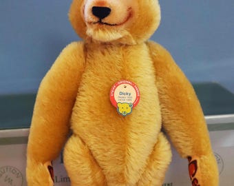 Vintage Steiff Dicky Bear Replica 1930, Mohair, Limited Edition 14
