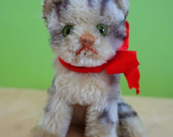 Vintage Steiff Susi Cat Plush - West Germany - Blue Ribbon Vintage Steiff Susi Cat Plush - West Germany - Blue Ribbon