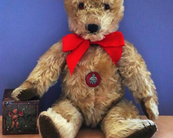 Steiff Teddy Bear 1951 Replica Yellow Large 20 Inches Vintage Made