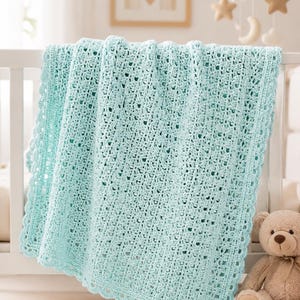 Easy Crochet Baby Blanket Pattern, Crochet Blanket Pattern, Blessing Baby Blanket Pattern | PDF Download