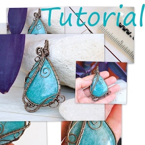 Jewelry making Tutorial, Wire wrapped pendant lessons, Wire wrapping Step by step instructions, How to Make DIY Jewelry