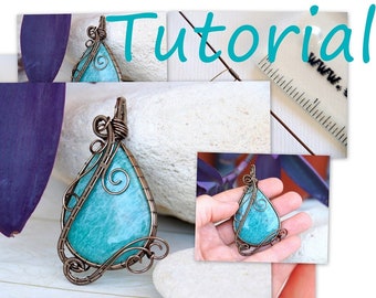 Jewelry making Tutorial, Wire wrapped pendant lessons, Wire wrapping Step by step instructions, How to Make DIY Jewelry