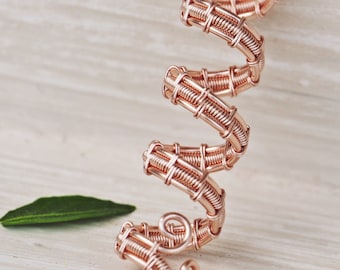 Rose gold Hair Spiral twister Wire wrapped Dread bead Viking Rasta accessories dreadlock cuffs loc jewelry