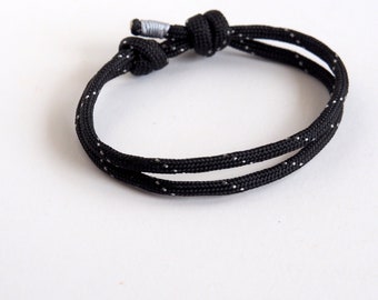 Black paracord bracelet, Adjustable hiking bracelets, Nautical Rope Bracelets for men