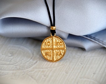 Cross pendant for women and men, Greek Byzantine Christian Orthodox cross necklace charm, Gift for her or him