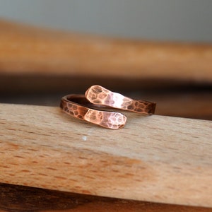 Copper ring, Arthritis Copper Ring for women, solid copper Jewelry, Wrap Ring, Pure Copper Ring, Open stackable ring image 3