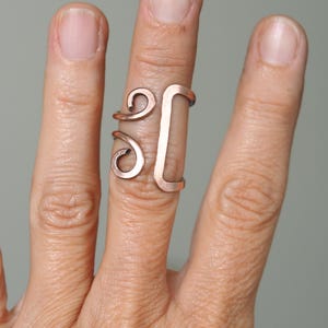 Copper Finger splint ring, Arthritis band ring