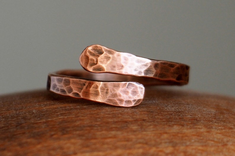 Copper ring, Arthritis Copper Ring for women, solid copper Jewelry, Wrap Ring, Pure Copper Ring, Open stackable ring image 1