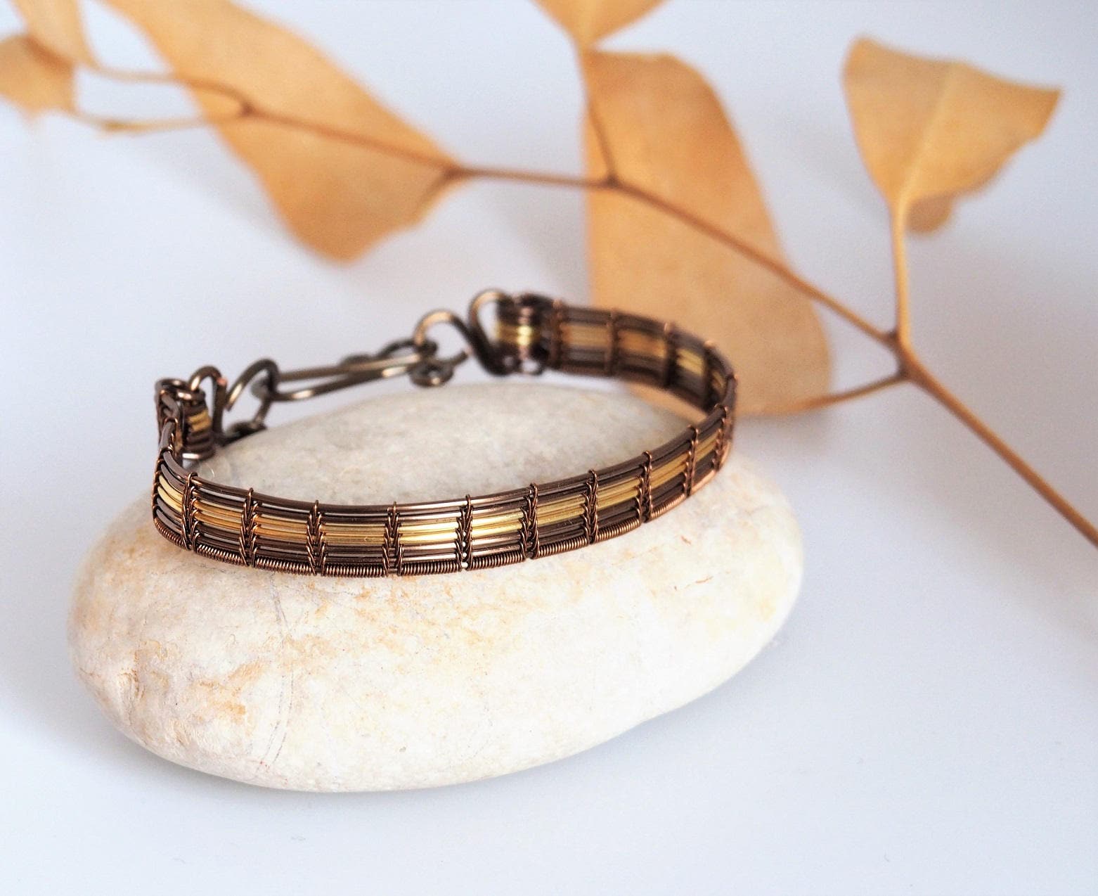 Wire wrapped cuff bracelet Simple Bangle bracelets for