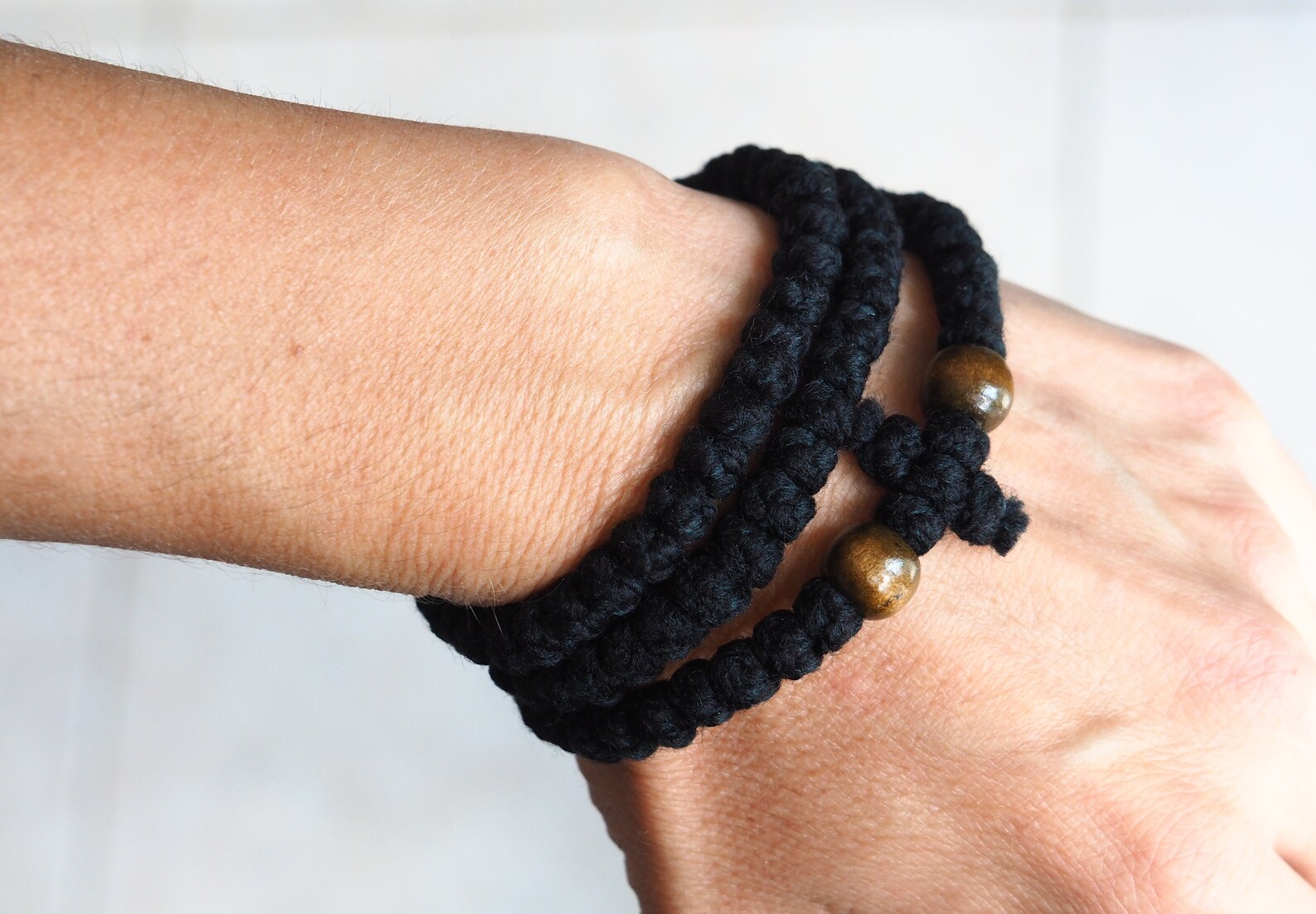 Komboskini Bracelet 100 Knots Black Christian Orthodox Prayer Etsy