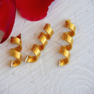 Dread beads Set of 3, Gold color Aluminum hair cuffs, Viking hair jewelry, Rasta accessories, Braided hair decor image 2