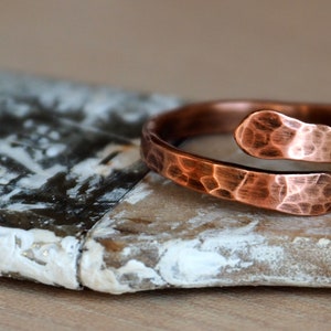 Copper ring, Arthritis Copper Ring for women, solid copper Jewelry, Wrap Ring, Pure Copper Ring, Open stackable ring image 2