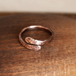 Copper ring, Arthritis Copper Ring for women, solid copper Jewelry, Wrap Ring, Pure Copper Ring, Open stackable ring image 4