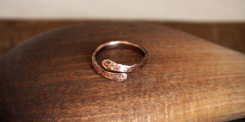 Copper ring, Arthritis Copper Ring for women, solid copper Jewelry, Wrap Ring, Pure Copper Ring, Open stackable ring image 4