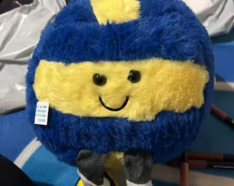 Lindo peluche de seta azul / Decoración de seta de peluche kawaii / Regalo de peluche suave y esponjoso para gamers y para una habitación acogedora