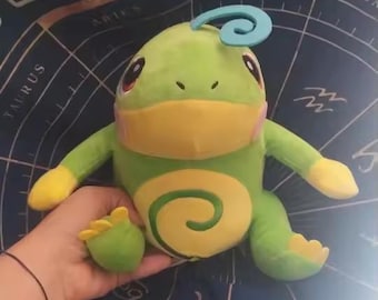 Lindo peluche de rana verde, suave animal de peluche de dibujos animados, peluche de rana kawaii, regalo coleccionable, compañero de decoración para la habitación de los niños.